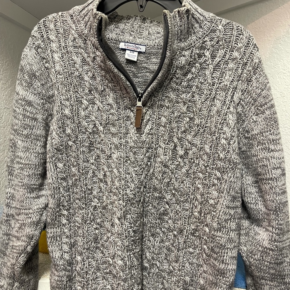 Kitestrings zip up cable sweater